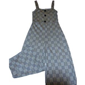 Jumpsuit Plaid jersey Knit Bodysuit One-Piece